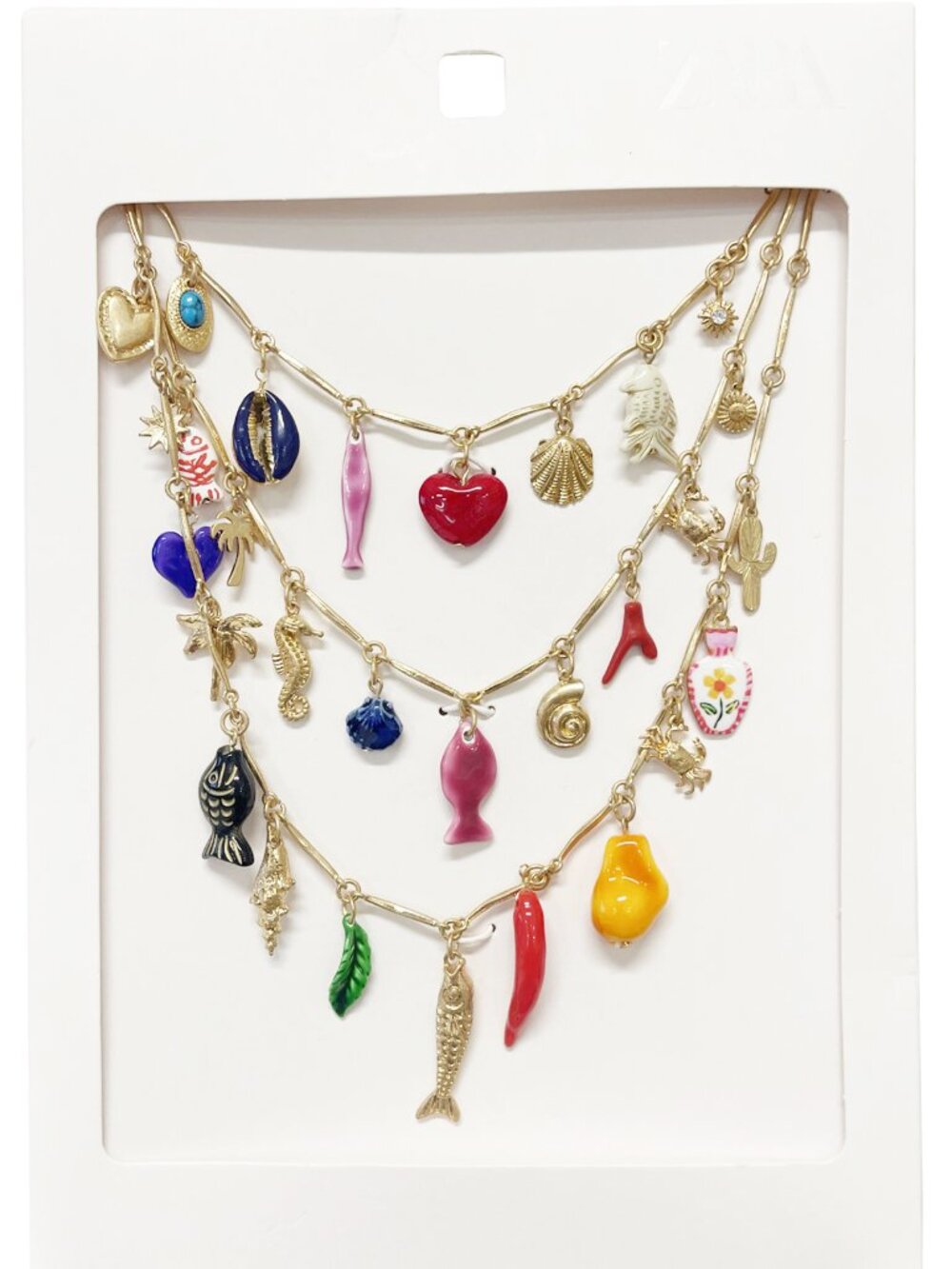 ZARA Layered Necklace - Boho Sealife charms NIB